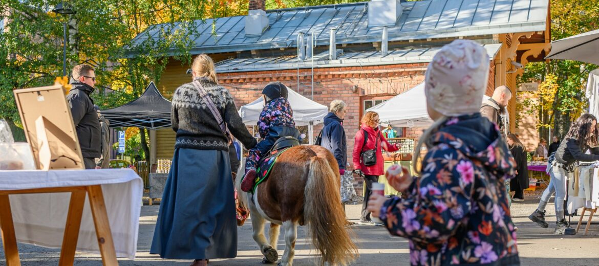 Pony riding at the Stable yards.